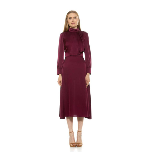 Alexia Admor Dresses & Skirts - ALEXIA ADMOR CRANBERRY COLORED BROOKLYN MIDI DRESS SIZE 10
